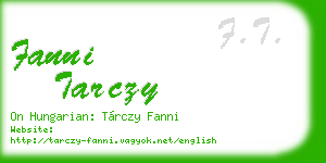 fanni tarczy business card