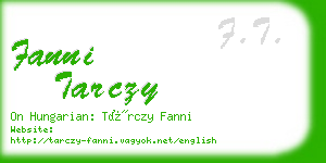 fanni tarczy business card